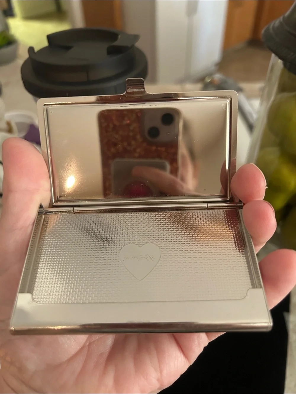 Brighton Pink Heart Floral Metal Card Case